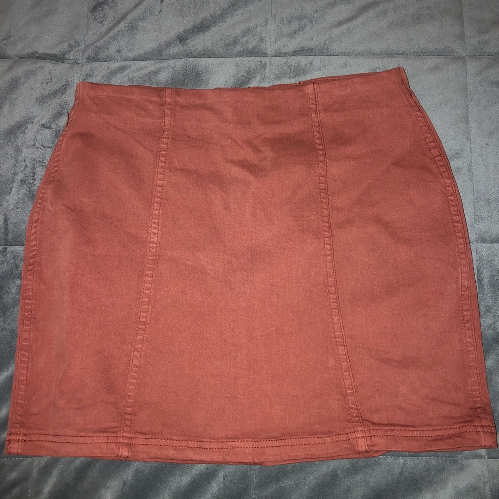 Rust/Red right mini skirt